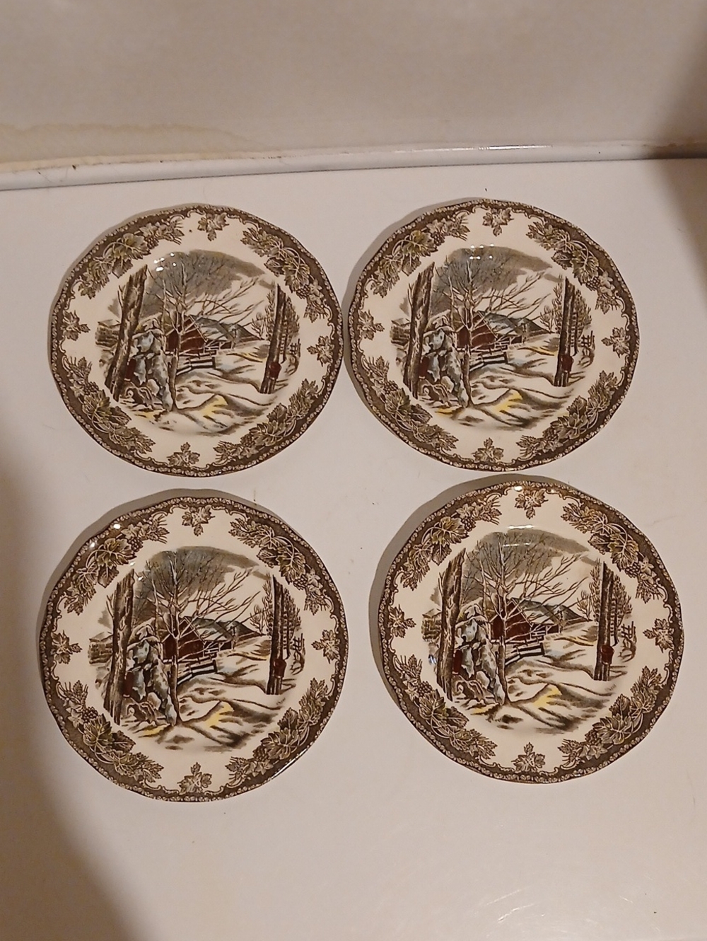 Vintage Johnson Brothers Sugar Mapke The Friendly Village Set of 4
